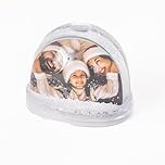 evelay Personalised Christmas Snow Globe Shaker Insert Add Your Own Photo Double Sided Xmas Gift Tabletop Display