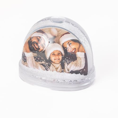 evelay Personalised Christmas Snow Globe Shaker Insert Add Your Own Photo Double Sided Xmas Gift Tabletop Display