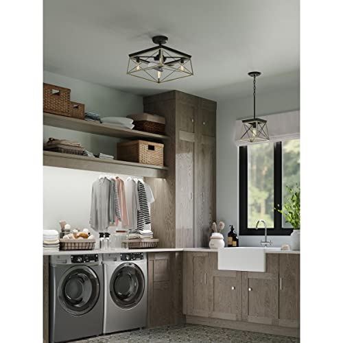 Image of Progress Lighting Briarwood Collection 1-Light Bleached Oak Farmhouse Mini-Pendant Light, Galvanized, 9.00x10.00x10.00