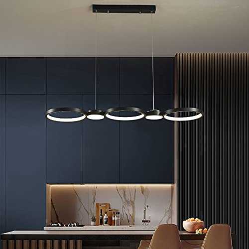 Lustre LED moderne 40W suspension annulaire acrylique à intensité variable