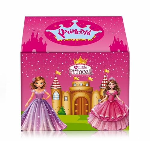 Image of Colorful Kids Play Tent House for Boys & Girls Age 3-10 Years Lightweight Foldable Playhouse Indoor Outdoor Activity Shelter Portable Toy Castle for Bedroom Garden & Travel (Princess Tent House)