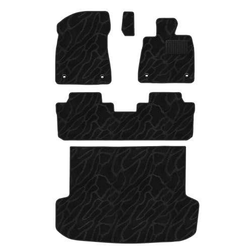 Aviles レクサス RX 20系 フロアマット + トランクマット (ラゲッジマット)【16色から選択】(04:ウェーブ × ブラック)