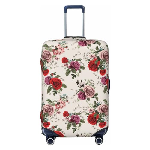 Travel Luggage Cover - Rose Flowers No.1028 Washable Suitcase Covers Protector Fits 18-32 Inch Luggage