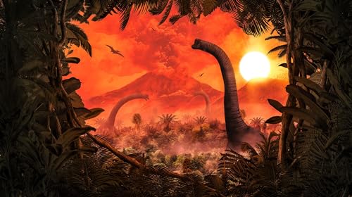 Komar Dino Vlies Fototapete - Brachiosaurus Panorama - Größe: 500 x 280 cm (Breite x Höhe) - Urzeit, Dino, Dinosaurier, Kindertapete, Kinderzimmer, Tapete - IAX10-0021