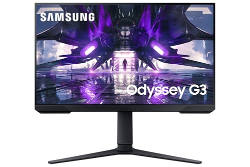 Samsung Monitor Gaming Odyssey G3 (S24AG322), Flat, 24', 1920x1080 (Full HD), VA, 165 Hz, 1 ms, FreeSync Premium, HDMI, Display Port, Ingresso Audio, HAS, Pivot, Flicker Free, Eye Saver Mode