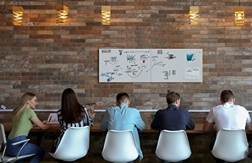 SIGEL GL541 Premium Glas-Whiteboard 100x65 cm, super-weiß: matt, nicht spiegelnd, SGS geprüft, einfache Montage, incl. 3 starke Magnete, Glas-Magnettafel Artverum