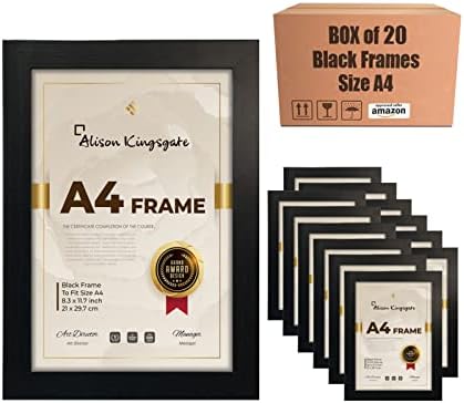 Alison Kingsgate A4 Rustic Frame With Clear Perspex Front & Wall Mounted Hook- A4 Rustic Picture Frame in Size 29.7x21cm A4 Rustic Photo Frame - Rustic A4 Frame (Rustic)