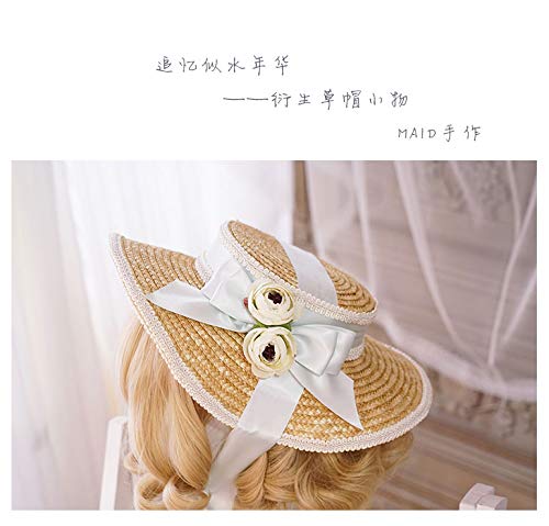 Amazon.co.jp: リボン 付 ストロー ハット 麦わら 帽子 ゴスロリ 風