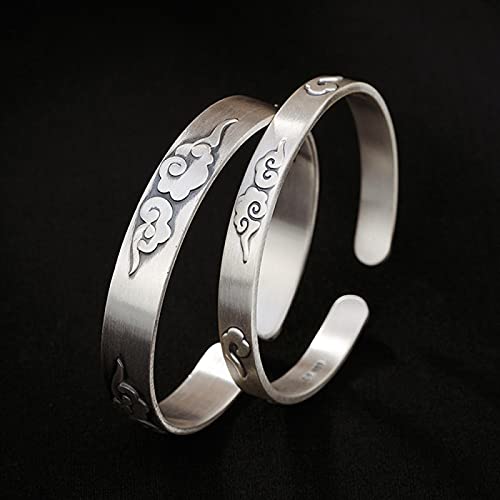 Bijoux pour couples en argent s999 pur hommes femmes bague ouverte
