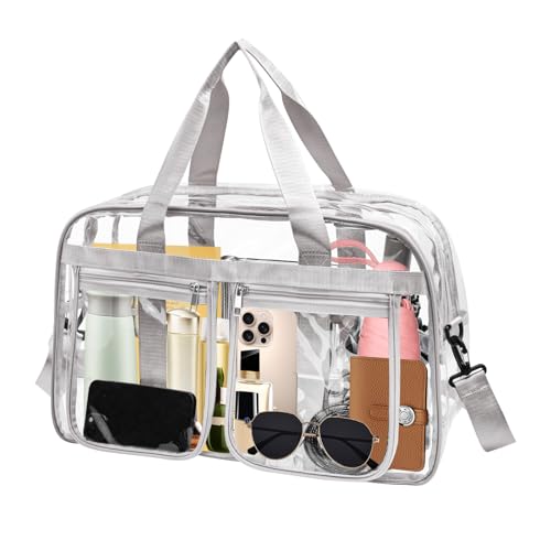 Grand sac fourre-tout transparent à fermeture éclair contre le sable et la pluie