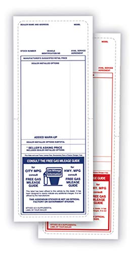 SSWBasics Addendum Sticker - Red - 3 3/4" W x 10 1/2" L - Pack of 100