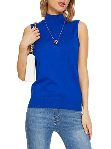 Image of INKOFF Sleeveless Mock Neck Turtleneck Knit Tops Women Dressy Casual Sweater Vest Business Work Tank