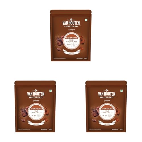 Image of Van Houten Professional (VHP) 35.6% Milk Chocolate Callets - 400 g | Baking Chocolate (Pack of 3)