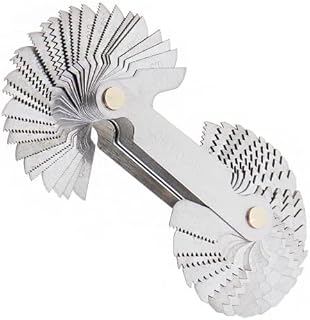 LINYYDS 52 Pcs Stainless Steel Thread Gauges Screw Pitch Gauge 60 and 55 Degree Thread Plug Gage Measuring Tool Metric+ Imperial