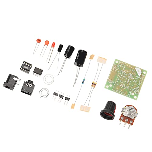 LM386 Power Amplifier Kit, Electronic DIY Super Mini Audio Amplifier Module Easy to Debug Without Soldering with Speaker for Music Projects