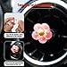 Push to Start Button Cover，Bling Car Accessories for Women，Engine Start/Stop Resin Flower Starter Cover,Pink Car Accessories,Car Decor for Women (Transparent Pink)