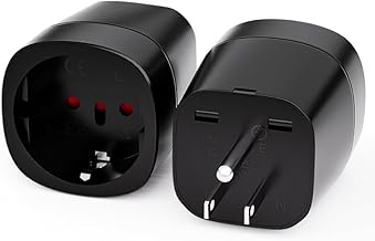 USA Adapter Socket, 3 Pieces Travel Adapter USA, Adapter US Germany Plug, Type B Travel Plug Power Adapter, for EU to America/Mexico/Canada, Black