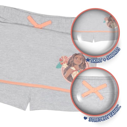Image of Disney Princess, Lilo and Stitch, Minnie Mouse, Moana and Frozen Girls 2-Piece Sets - Short Sleeve T-Shirt and Skort for Kids