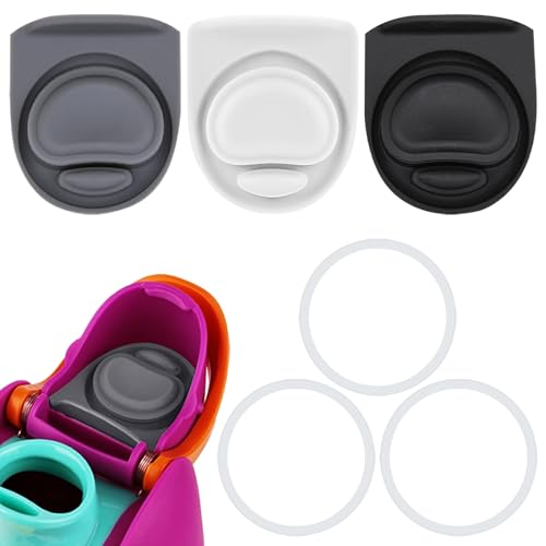 GIcGIeo 3 Sets Replacement Stopper and O Ring Gasket Compatible with Owala FreeSip 24oz 32oz,Water Bottle Lid Insert Cap Silicone Seal Parts for Owala 16/19/24/32/40oz Mouth Piece Accessories 3P-W
