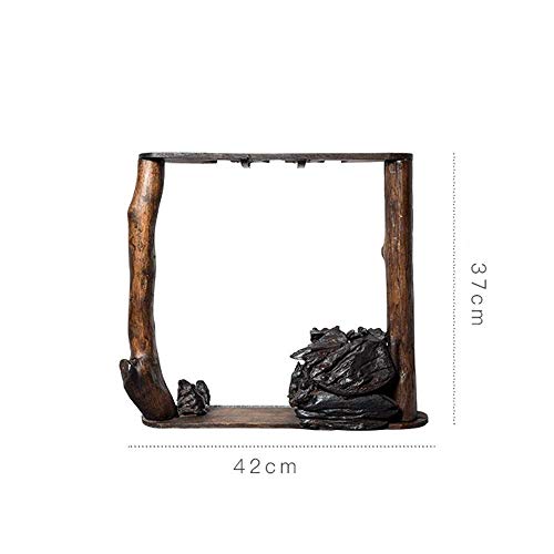 Soporte para botellas de vino de madera sólida 42x11x37 cm miniatura 2