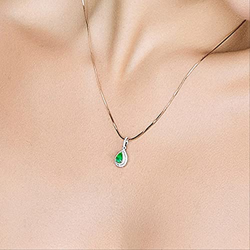 Pendentif émeraude chute d'eau et collier turquoise argent S925 - 2