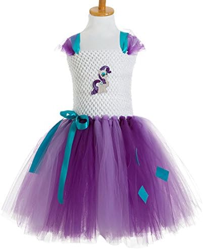 YUTING Girls Summer My Little Pony Handmade Veil Birthday Party Tutu Dress Multi-Color