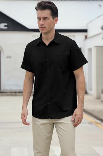Image of SANGTREE Summer Button Down Shirts Cottn Tops for Men Women Boy Girl