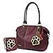 Chala Ivory Paw Print Zip-Around Wallet, LaserCut Plum Tote- Dog Mom Gift Set (Tote Handbag and Wallet Combo)
