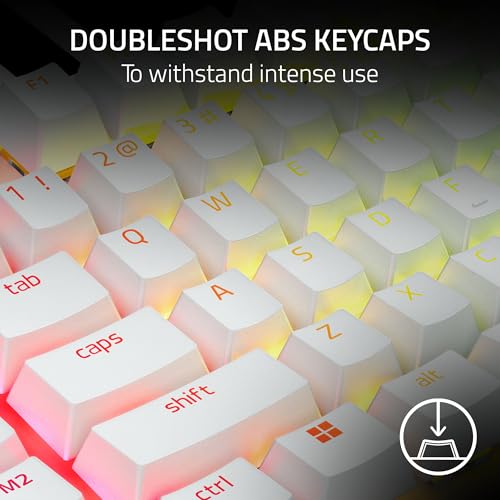 Razer BlackWidow V4 Pro Wired Mechanical Gaming Keyboard: Green Switches Tactile & Clicky - Doubleshot ABS Keycaps - Command Dial - 8 Dedicated Macro Keys - Chroma RGB - Magnetic Wrist Rest - White by Razer - Image 6