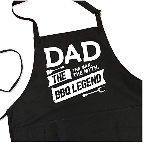 Apronmen, The Man The Myth- Funny Aprons For Men Adjustable Straps - One Size Fits All  Grilling Apron With Pockets - Professionally Printed Gift For Dad - Cotton Kitchen Bbq Chef Apron #TOP1