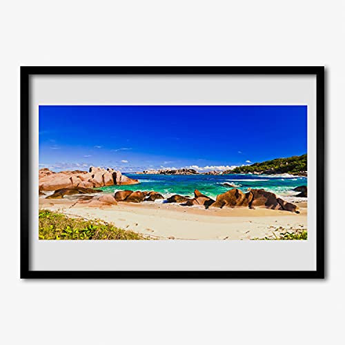 Cadre en MDF avec affiche de paysage marin 70x50 cm Tulup, finition premium pour galerie