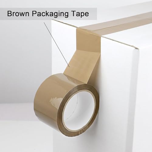 Image of Pro-Grip Strong Adhesive Packing Tape 50-Meter, 2 inch Heavy Duty Carton and Box Sealing Packaging Cello Brown Tape Roll for Shipping, Storage, Decorating, DIY, Industrial & Household, Dispenser