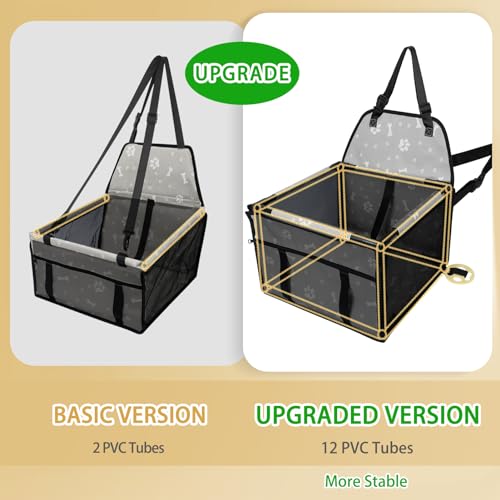 PetsHome Dog Car Seat Upgrade Dog Car Booster Seat, Foldable Pet Car Seat with 12 PVC Tubes, Waterproof Breathable Oxford Travel Puppy Car Seat for Small to Medium Dogs and Pets-Pattern Grey PetsHome Dog Car Seat Upgrade Dog Car Booster Seat, Foldable Pet Car Seat with 12 PVC Tubes, Waterproof Breathable Oxford Travel Puppy Car Seat for Small to Medium Dogs and Pets-Pattern Grey