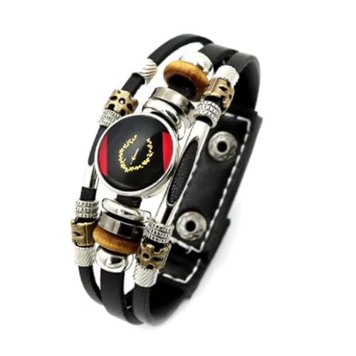 Black American Heritage Flag Bracelet - African American Flag Bracelet for Women Men - Glass Cabochon Bracelet Jewelry