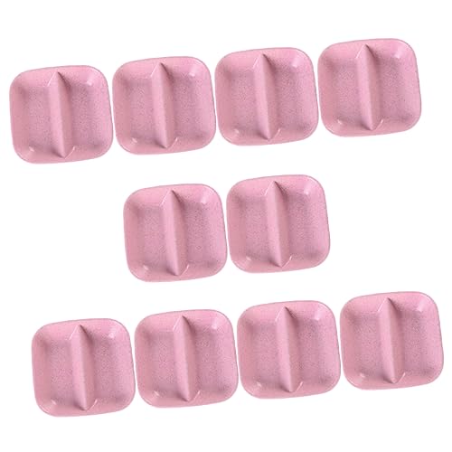 SOLUSTRE 20pcs Mini Appetizer Plates Wheat Straw Snack Plate Condiment Serving Tray Plastic Sauce Dishes for French Fries Salsa