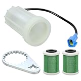 6P3-WS24B-03-00 Fuel Filter Cup with Wrench 2 PCS Filter Elements Compatible with Yamaha Motor F150