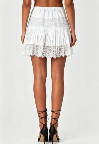 Image of Womens Y2k Ruffle Bloomer Short Lolita Layered Lace Mini Skirt | Country Concert Festival,Lace Skirts,Fluffy Ruffle Shorts,Pettipants for Women,Lolita Bottoms,Grunge Asymmetrical Skirt Party