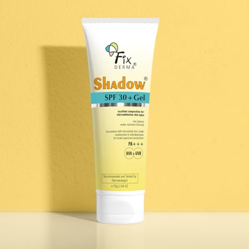 Image of Fixderma Shadow Sunscreen SPF 30+ PA+++ Gel Broad Spectrum Sunscreen For UVA & UVB Protection For All Skin Type | No White Cast & Water Resistant I Shadow Gel For Women & Men I 75 gm (Pack of 2)