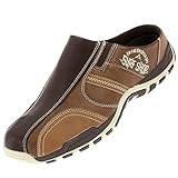  Dvina Herrenschuhe Sabots Clogs Sneaker Pantoletten Schlappen Freizeit Slipper ST8721 Braun 41