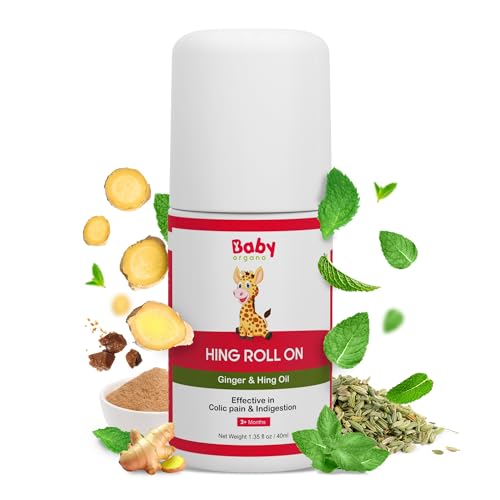 Image of Baby Organo Hing Roll On for Gas, Colic & Indigestion Relief - Tummy Roll On for Babies & Newborns - Fast Acting Natural Ayurvedic Formula - 40ml / 1.35 fl oz
