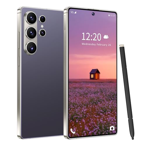 I26 Ultra 5G Unlocked Phones, Built in Pen, 7000mAh Long Battery Life Smartphone, 6.99" HD Screen Unlocked Cell Phone, 16+512GB Phone for Android15, Face ID/Fingerprint Lock/Dual SIM/GPS (Deep Purple)