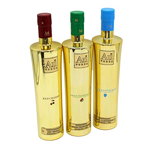 Au Mixed Flavour Vodka 3 x 70cl Red Cherry, Green Watermelon and Blue Raspberry