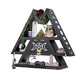 Pracaniz Crystal Shelf with Flap Drawer&Hooks for Wall&Desktop, Moon Shelf for Crystal Holder as Wit