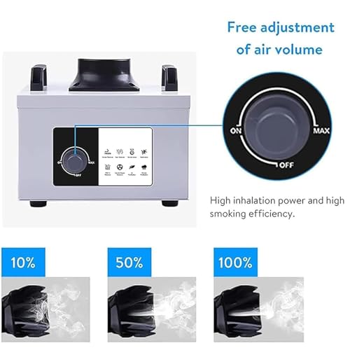 Generico Aspiratore di fumi - Purificatore di fumi di Saldatura con 4500 Giri/min, 3 filtri, Bassa rumorosità, Volume d'Aria Regolabile per Saldatura e brasatura ESD