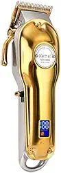 Máquina de Cortar Cabelo Profissional Sem fio Com Display kemei KM1986 (dourado)