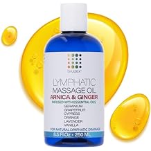 Lymphatic Drainage Massage Oil for Massage Therapy- Warming Arnica & Ginger | Surgeon-Developed Formula | Post Surgery Recovery, BBL, Liposuction, 360 Lipo, Tummy Tuck, Fibrosis | Made in USA | 8.5 Oz