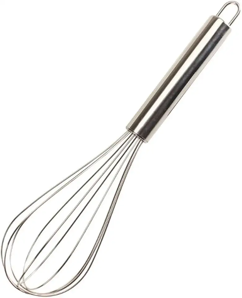 Batedor Manual Profissional em Aço Inox, Fouet/Fue para Ovos e Massas, Utensílio de Cozinha com Design em Espiral