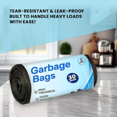 Image of Medium Garbage Bags | 180 Count | 19 inch x 21 inch| Medium-6 Rolls x 30 Bags | For Daily Kitchen Waste