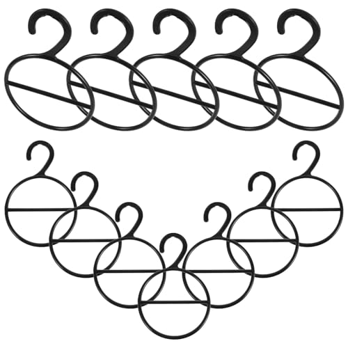 GRADENEVE 12 Piezas Organizador Colgador Bufandas Negro Multifuncional para Pañuelos Cinturones y Corbatas Estante para Exhibición y Almacenamiento Armario