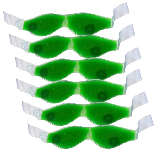 Image of Aloe Vera Cool Gel Eye Mask Summer Ice Cooling Sleeping Mask for Eye Patches Remove Dark Circles Fatigue Cool Eyes Patch Pads Eye Care (Green Aloe Mask, Pack of 6)